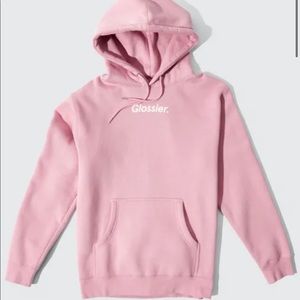 Pink Glossier hoodie - size small - worn 5 times at most